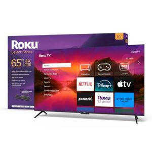 Roku Smart TV – 65-Inch Select Series 4K HDR RokuTV Enhanced Voice Remote, Brilliant 4K Picture, Automatic Brightness, & Seamless Streaming – Live Local News, Sports, Family Entertainment